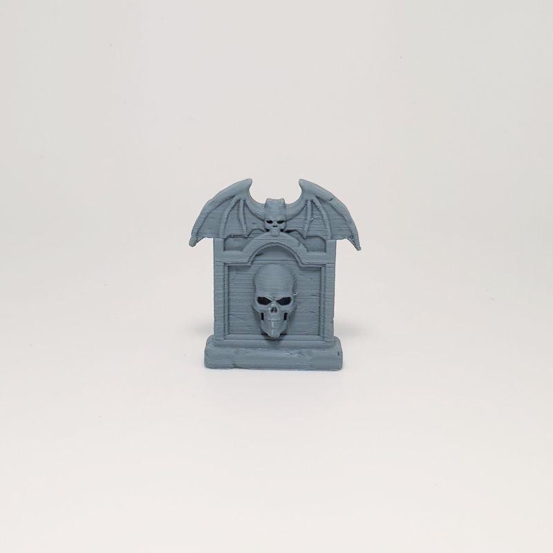 Bat-Winged Crest Skull Headstone - Image 5