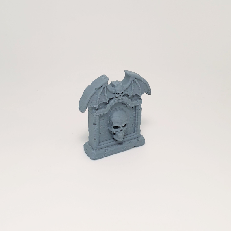 Bat-Winged Crest Skull Headstone - Image 4