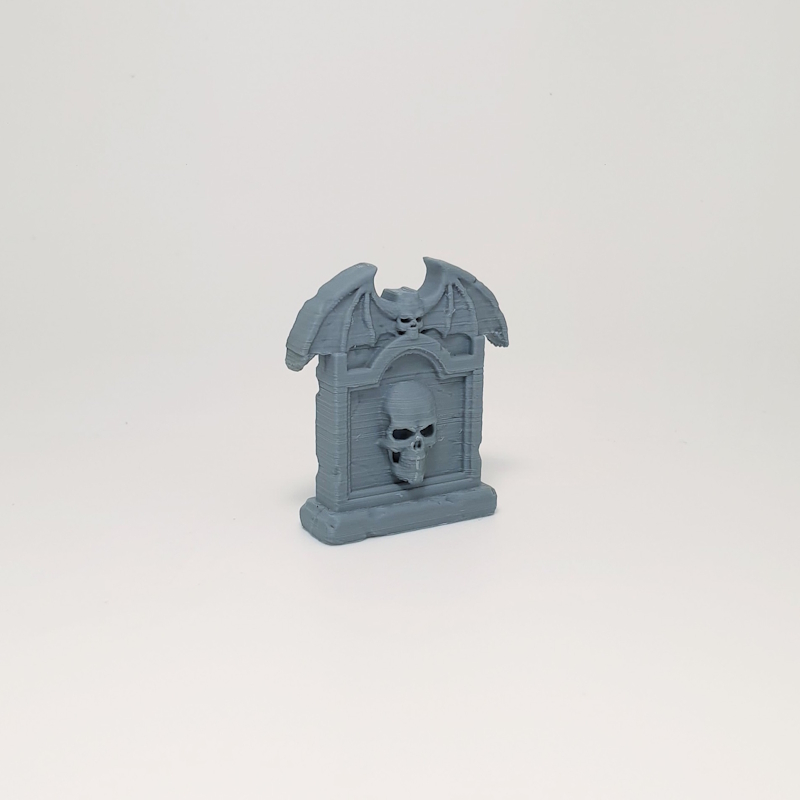 Bat-Winged Crest Skull Headstone - Image 3