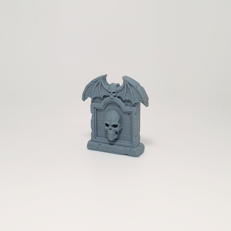 Bat-Winged Crest Skull Headstone - Image 2
