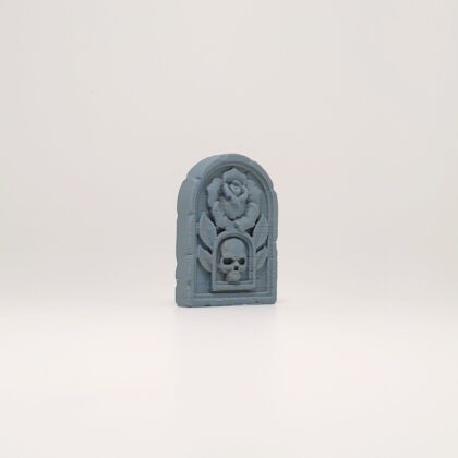 Blooming Rose & Skull Headstone