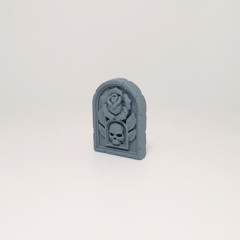 Blooming Rose & Skull Headstone - Image 4