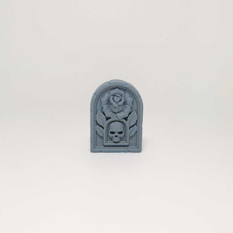 Blooming Rose & Skull Headstone - Image 3