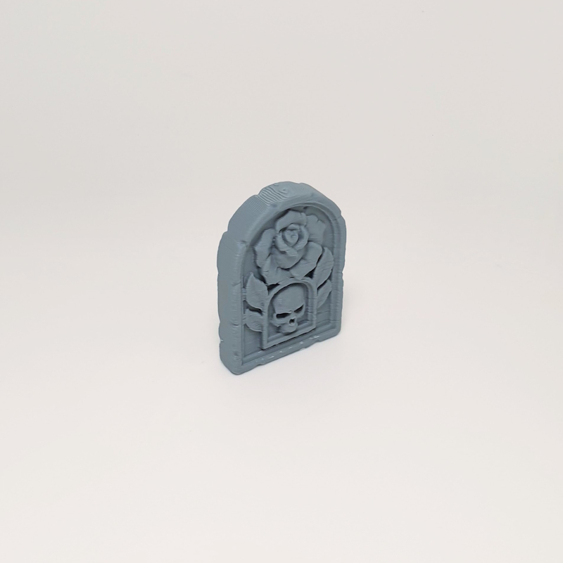 Blooming Rose & Skull Headstone - Image 2
