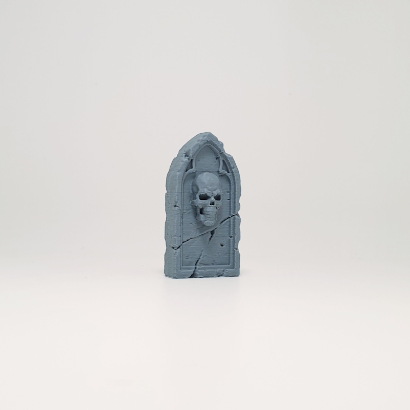 Cracked Gothic Arch Skull Headstone - Image 5