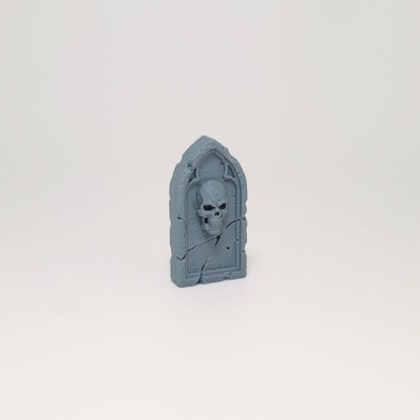Cracked Gothic Arch Skull Headstone