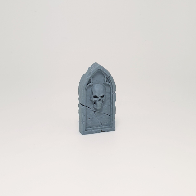 Cracked Gothic Arch Skull Headstone - Image 4