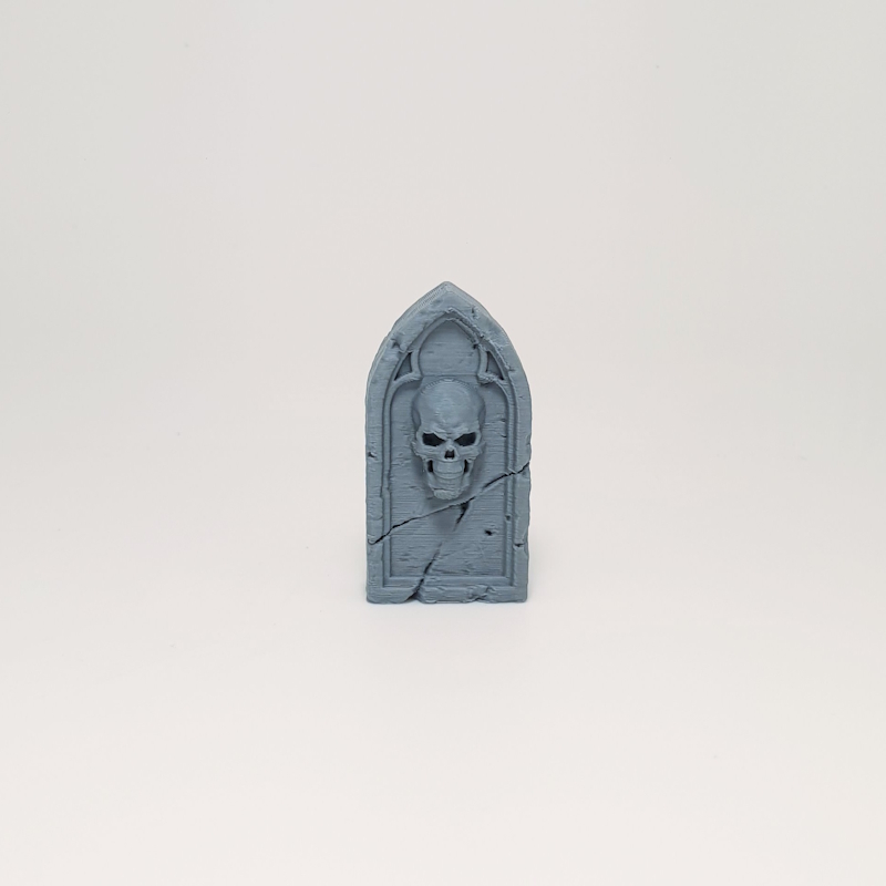 Cracked Gothic Arch Skull Headstone - Image 3