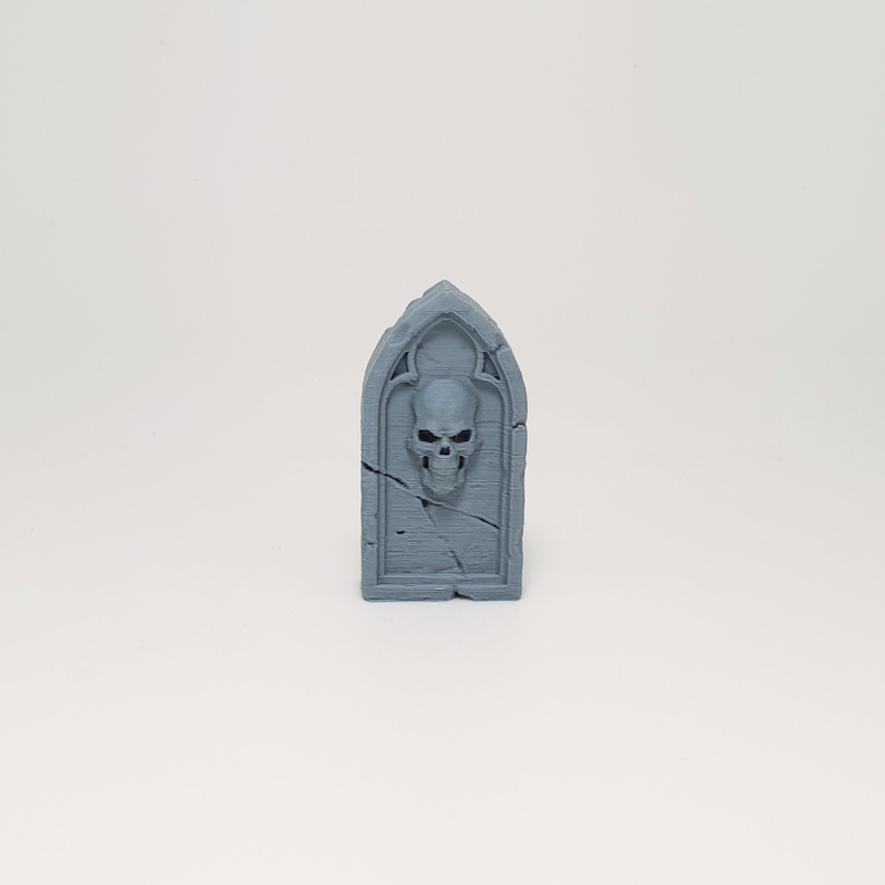 Cracked Gothic Arch Skull Headstone - Image 6
