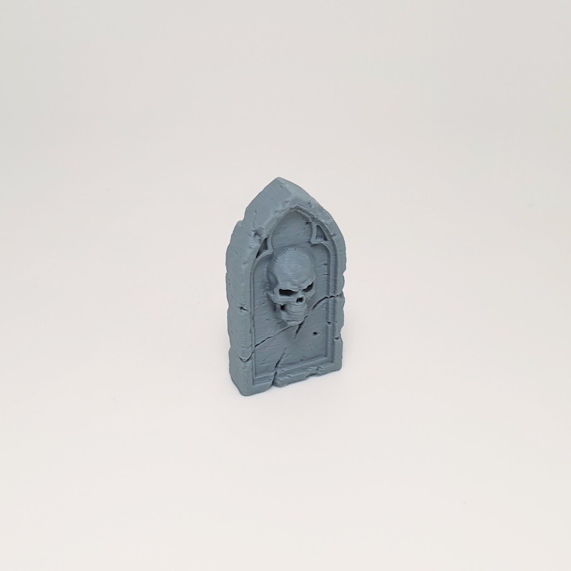 Cracked Gothic Arch Skull Headstone - Image 2