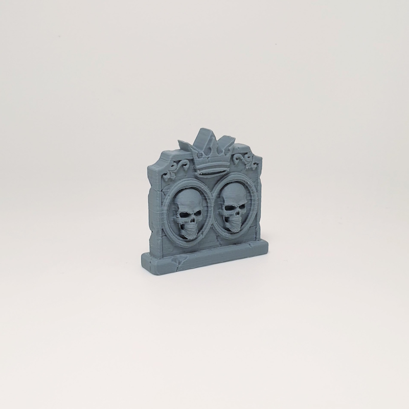 Crowned Dual Skull Headstone