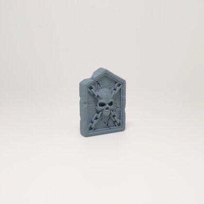 Iron-Chained Skull Headstone