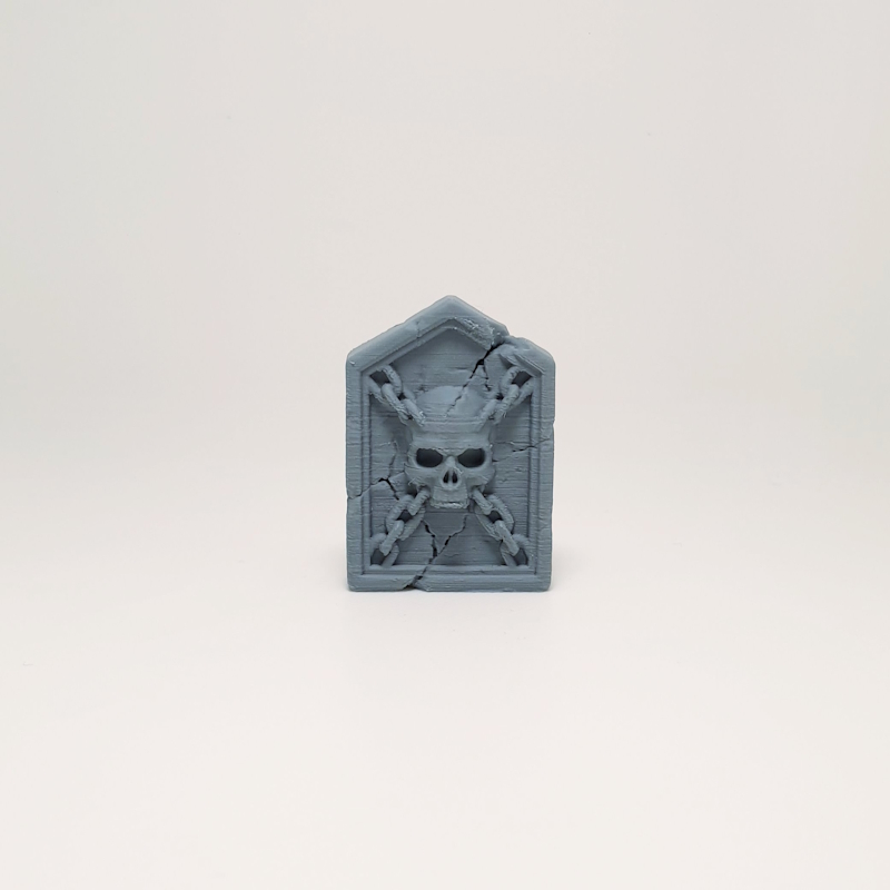 Iron-Chained Skull Headstone - Image 3