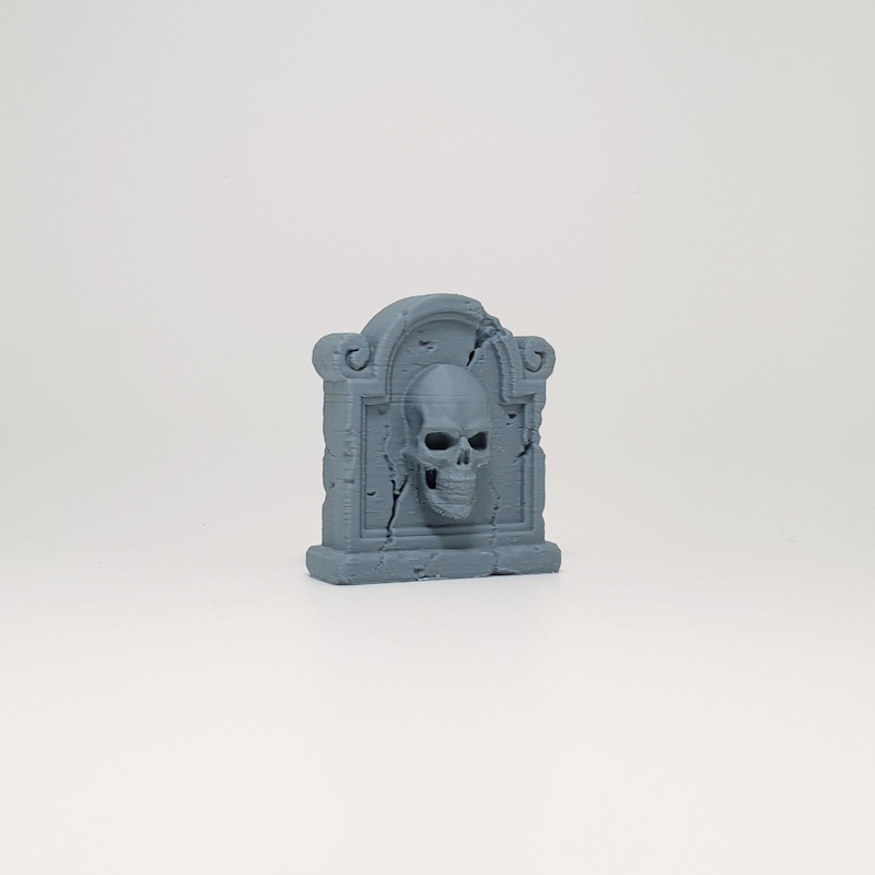 Scroll-Flanked Skull Headstone - Image 4