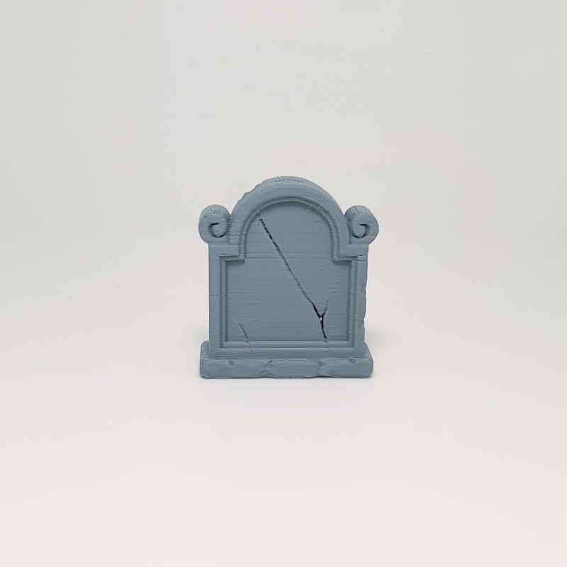 Scroll-Flanked Skull Headstone - Image 5