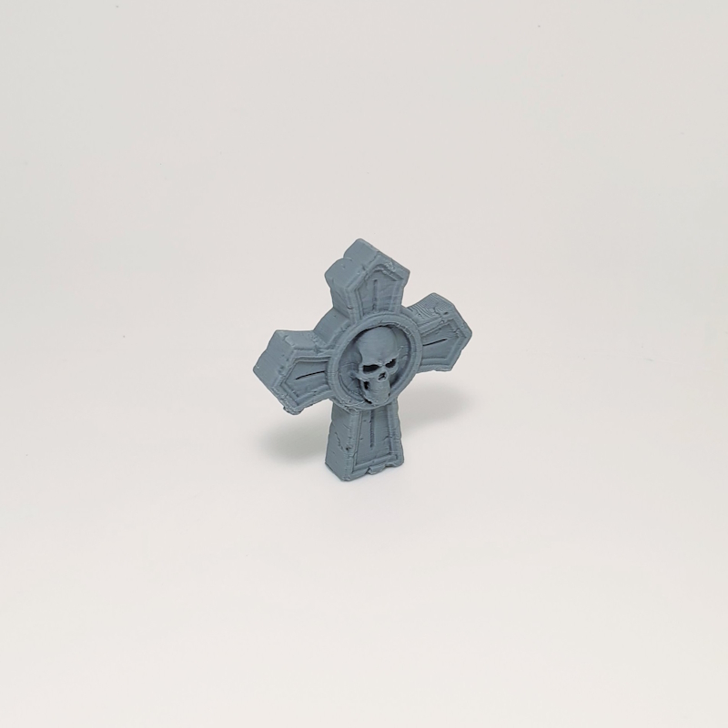 Skull-Embossed Cross Headstone - Image 2