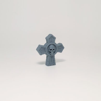 Skull-Embossed Cross Headstone