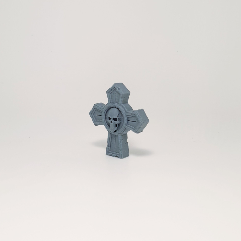 Skull-Embossed Cross Headstone - Image 4