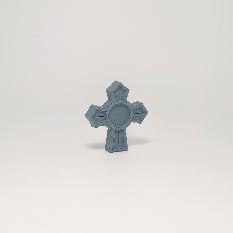 Skull-Embossed Cross Headstone - Image 3
