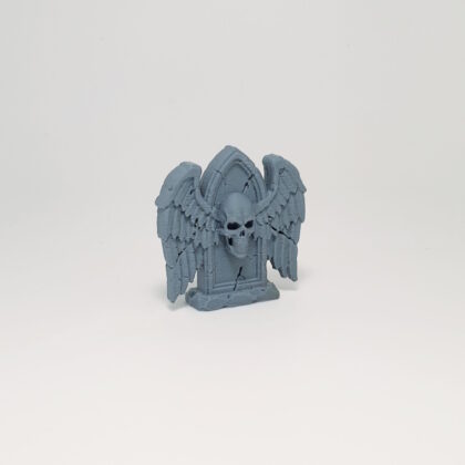 Winged Skull Arched Headstone